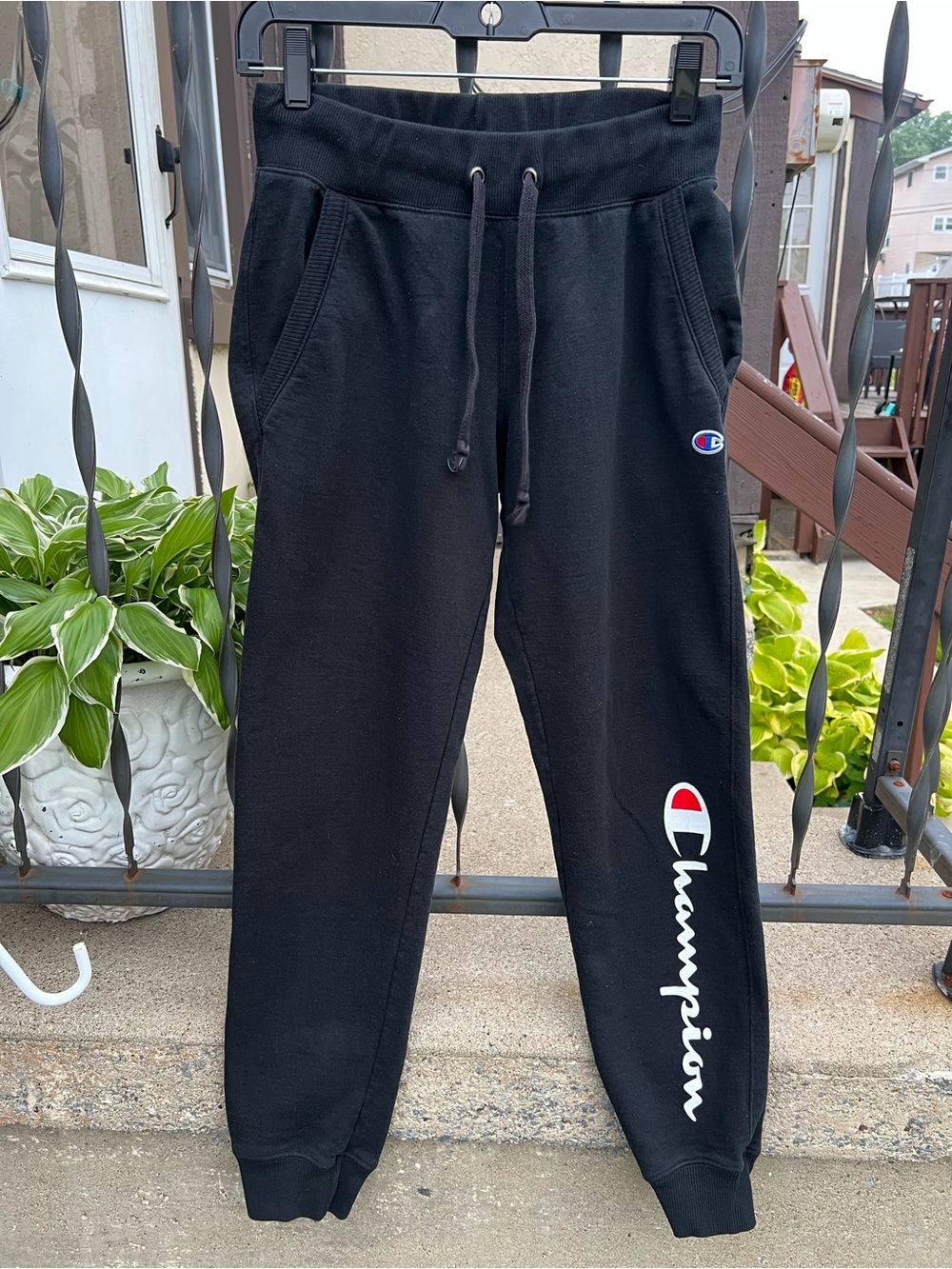 Champion Black Logo Kids Jogger Sweatpants